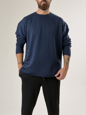 Cocopelli Erkek Lacivert Oversize Basic Sweat COC2596