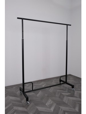 Modern Raf Yuvarlak Borudan Yandan Uzatmalı Askılık Standı Boyalı