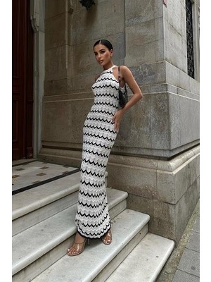 Bosel Melina Ajurlu Halter Yaka Elbise 2774