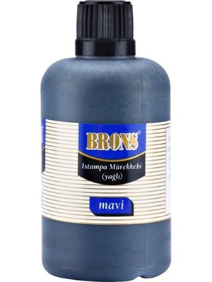 Kitabevimden Brons Istampa Mürekkebi Yağlı 500 cc Mavi BR-321