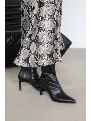 Straswans Erıca Kadın Streç Deri  Bot Siyah