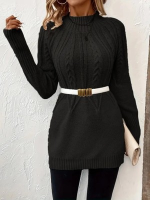 Çamaşır Kenti Kadın Uzun Kollu Yarı Balıkçı Yaka Triko Bluz