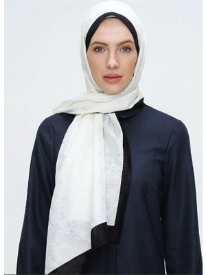 Aker Koza Şal 1050800-910 Krem Siyah