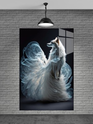 Marsilyan Beyaz Kurt Cam Tablo Ev Dekorasyon,balkon Dekorasyonu,dekoratif,duvar Tablo,mutfak Tablo