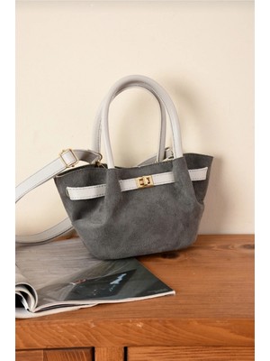 My Vintage Kadın Kilit Detaylı Süet Mini Çanta