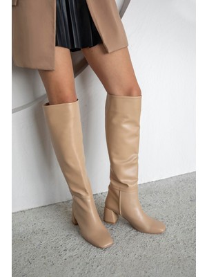 Straswans Scuti  Kadın  Küt Burun Deri Çizme Ten