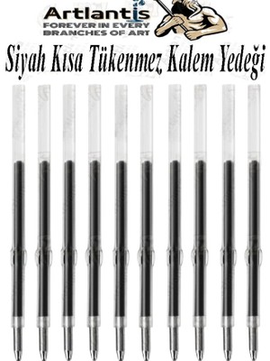 Artlantis Plastik Tükenmez Kalem Yedeği 10 Adet 10.7 cm Tükenmez Kalem Içi Yedek Plastik Tükenmez Kalem Içi Okul Ofis Jel Kalem