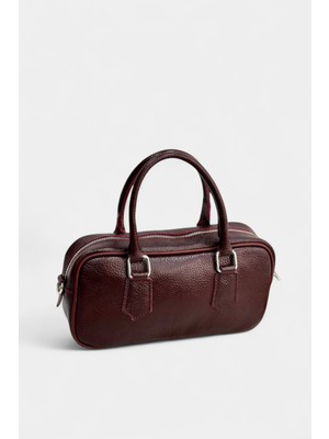 MİALES %100 Hakiki Deri Çift Saplı Kadın El ve Omuz Çantası