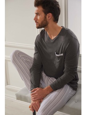 Ayyıldız 55330 Erkek Gri Pijama Takımı