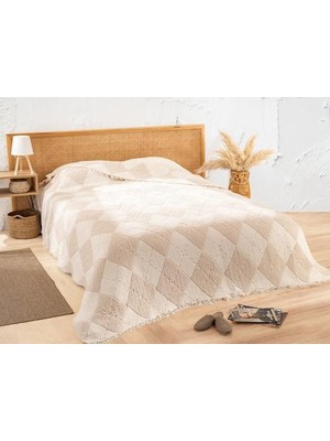 Peshtemalsan 220 x 240 Ebatında 9 Katlı %100 Pamuk Müslin Yorgan, Yatak Örtüsü,pike Baklava Model Bej