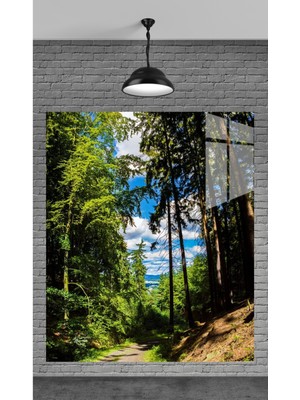 Muhteşem Orman ve Doğa Temperli Cam Üzerine Tablo Sevgilinize Yılbaşı Hediye