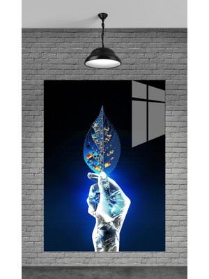 Satranç Taşları Dekoratif Temperli Cam Üzerine Tablo Sevgilinize Yılbaşı Hediye