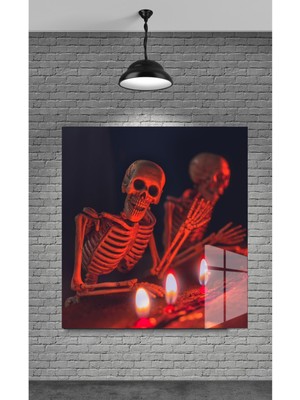 Kuru Kafalar Temperli Cam Üzerine Tablo Sevgilinize Yılbaşı Hediye