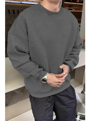 Çamaşır Kenti Erkek Düz Bisiklet Yaka Sweat