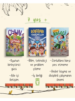 Timaş Çocuk 7 Yaş+ Oyun Satıcısı, Yedek Kaleci, Robotları Yendiğimiz Gün(3kitap)