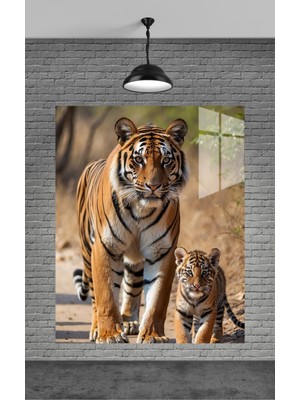 Marsilyan Kaplan ve Yavruları Cam Tablo Ev Dekorasyon,balkon Dekorasyonu,dekoratif,duvar Tablo,mutfak Tablo