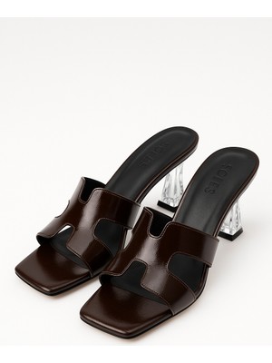 Stwenn Kadın Siyah Rugan Şeffaf Topuklu Terlik – Kalın Topuklu, Yazlık, Şık Model