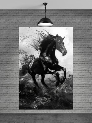 Marsilyan Siyah At Cam Tablo Ev Dekorasyon,balkon Dekorasyonu,dekoratif,duvar Tablo,mutfak Tablo,hediyelik