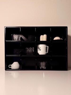 VIVECA Siyah 12 Bölmeli Dekoratif Mug & Fincan Rafı | Mutfak – Kahve Köşesi – Ofis Organizer -Kupa Rafı