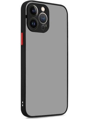 Storemax Ggm Aksesuar 14 Pro ile Uyumlu Arka Kısmı Mat Şeffaf Yapıya Sahip Kenarları Silikon Tpu Malzemeden Üretilmiş Renkli Tuşlara Sahip Kamera Korumalı Transparan Kılıf (Siyah)