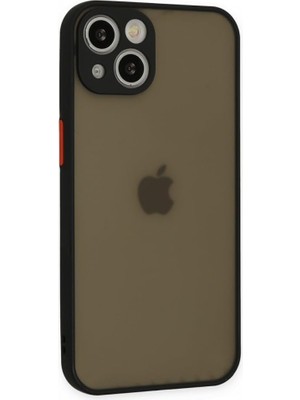 Storemax Ggm Aksesuar 13 ile Uyumlu Arka Kısmı Mat Şeffaf Yapıya Sahip Kenarları Silikon Tpu Malzemeden Üretilmiş Renkli Tuşlara Sahip Kamera Korumalı Transparan Kılıf (Siyah)