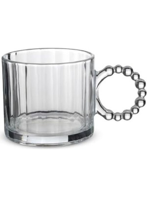 Storemax Cam Boncuk Kulplu Bardak Seti – 250 ml Koyu Kupa Bardak, Çay Kahve Su Meşrubat Için Şık ve Dayanıklı Tasarım