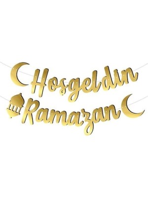 Storemax Winky Hoşgeldin Ramazan Yazılı Kaligrafi Banner Renkli 200X30 cm Ramazan Bayramı Renginde Süs WINKY972