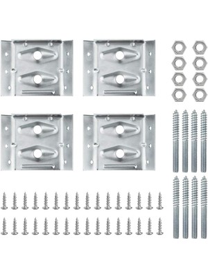 Storemax 71428 Montaj Donanımlı Yüzeye Monte Köşe Braketleri, Masa Önlükleri ve Masa Ayakları Için Köşe Braketleri, 4'lü Set