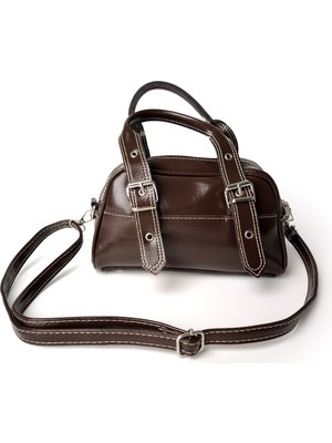 Ecrou Kemer Detaylı Omuz Çantası Acı Kahve