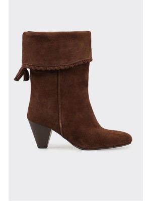 Elle Kahve Deri Kadın Klasik Bot