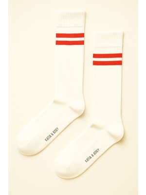 Katia & Bony Unisex Çizgi Desenli Ribanalı Soket Çorap