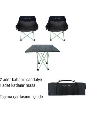 Platan 3 In 1 Sets - 2 Sandalye 1 Masa Seti Mh-M