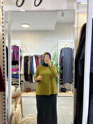 Nuss 902 Basic Merserize Tunik Zeytin Yeşili