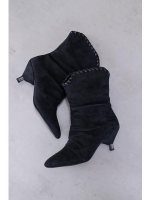 Brien  Model 5 cm Topuklu Yeni Sezon Kısa Bot Çizme Sıy.suet