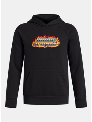 Under Armour Siyah Erkek Çocuk Baskılı Sweatshirt 6003781-001-UA Rival Flc Flamin Wdm