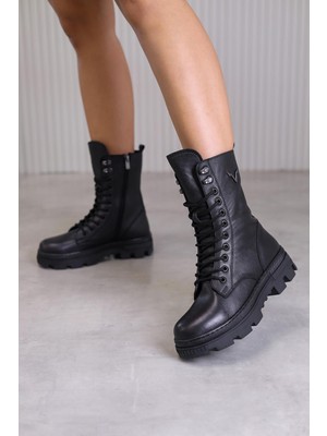 IN875  Model 3 cm Tabanlı Yeni Sezon Postal Bot Sıyah