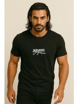 Jack & Jones Joralmerıa Brandıng J&j Logolu Erkek Siyah Tişört 12276784