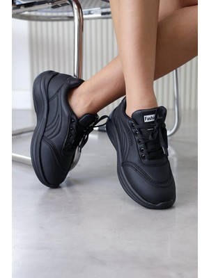 DV1581  Model 3 cm Tabanlı Yeni Sezon Spor Ayakkabı Kömür