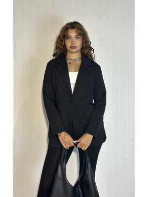 The Fancy Kadın Cep Detaylı Düğmeli Oversize Blazer Ceket