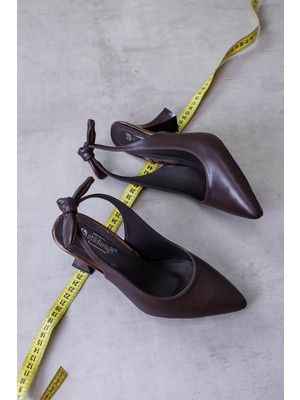 Stil Durağı Eleni 5 cm Topuklu Yeni Sezon Topuklu Aykakabı Kahve