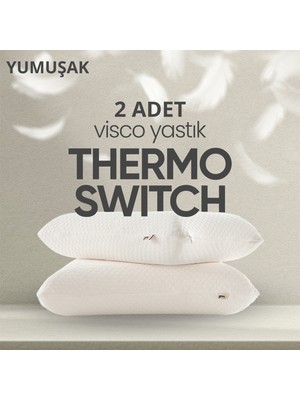 Pillow Market Termoswitch Visko Yastık [hava Kanallı] Isı Dengeleyici Lüks Tombul Ortopedik Uyku Yastığı 2 Adet