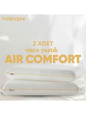 Pillow Market Ortopedik Visco Xxl Yastık [hava Kanallı] Air Comfort Anti-Uv Destekli Uyku Yastığı 2 Adet