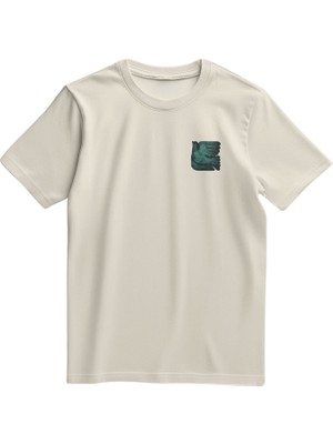 Zaytoon Unisex Kısa Kollu Güvercin ve Antik Kolaj Baskılı Tişört S - 2xl T300032