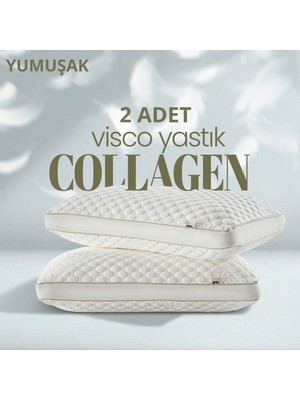 Pillow Market Ortopedik Tombul Visko Yastık [hava Kanallı] Collagen Destekli Yaşlanma Karşıtı Beauty Yastık2 Adet
