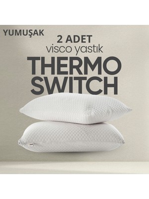 Pillow Market Isı Hafızalı Visko Yastık [hava Kanallı] Termoswitch Termal Denge Sağlayan Uyku Yastığı 2 Adet