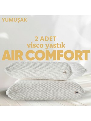 Pillow Market Air Comfort Visko Uyku Yastığı [hava Kanallı] Anti-Uv Korumalı Ortopedik Rahat Uyku Yastığı 2 Adet