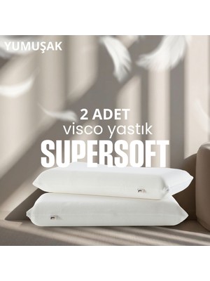 Pillow Market Büyük Boy Uzun Visco Yastık [hava Kanallı] Ortopedik Hava Alabilir Süper Soft Uyku Yastığı 2 Adet
