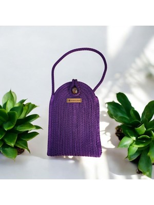 El Emeği Omuz Çapraz Askılı Tress Ip ve Kordon Ip Telefon Çantası