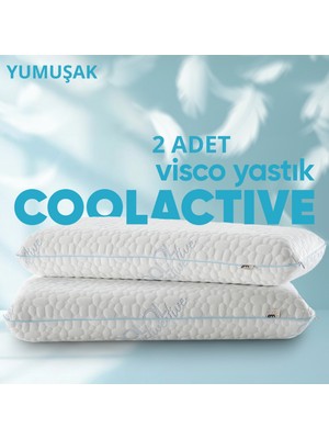 Pillow Market Cool Active Visko Uyku Yastığı [hava Kanallı] Terleme Önleyici Akıllı Soğuk Uyku Yastığı 2 Adet