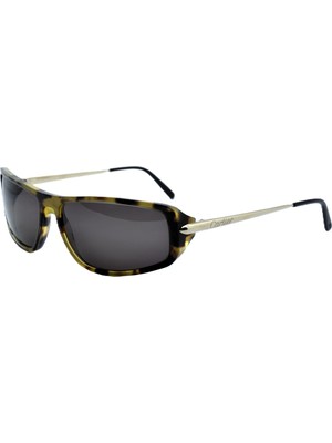 Cartier Cartıer Vıntage Santos Tiki Tortıse Buffalo Horn Gold Kahverengi Altın Gri Unısex Güneş Gözlüğü